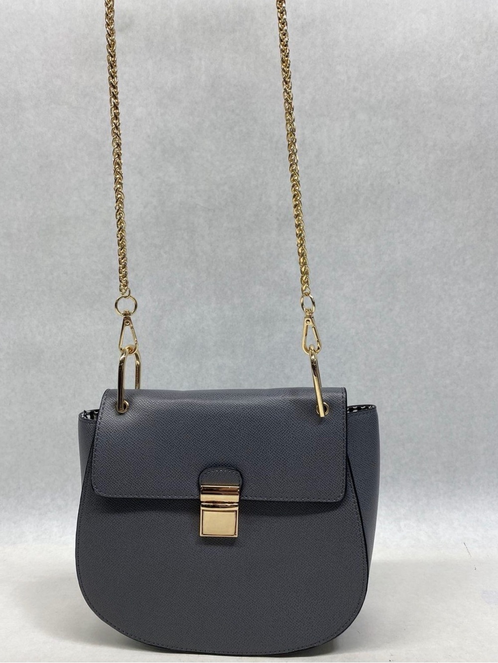 Gabriella Rocha Grey Small Chain Crossbody Purse Bag Gold Hardware
